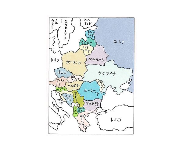 西暦2000年の東欧の地図 